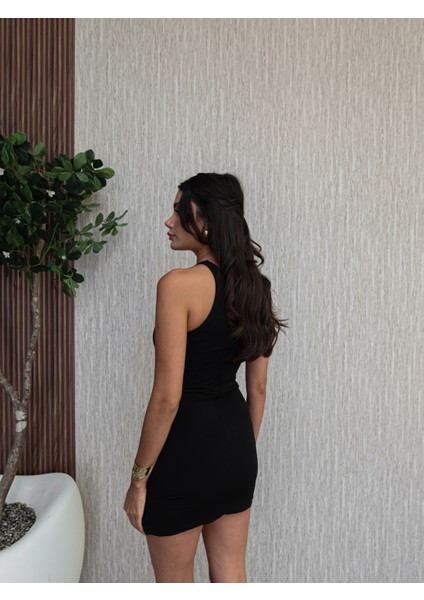 Kalın Askı Düğüm Detaylı Mini Elbise fırsatları