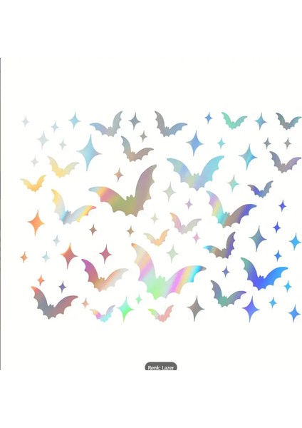 Yarasa ve Yıldız Desenli Sticker Seti