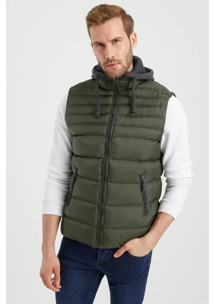Erkek Haki Çıkarılabilir Kapüşonlu Şişme Yelek 4300 indirimleri