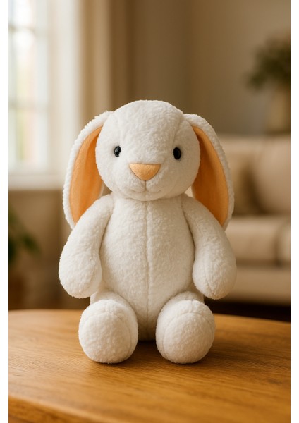 Uzun Kulaklı Yumuşak Tavşan Peluş Oyuncak – Uyku Arkadaşı - Yumuşak, Uzun Kulaklı, Beyaz