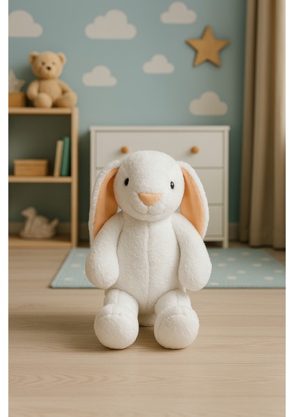 Uzun Kulaklı Yumuşak Tavşan Peluş Oyuncak – Uyku Arkadaşı - Yumuşak, Uzun Kulaklı, Beyaz modelleri