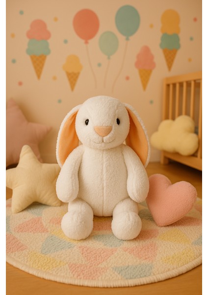 Uzun Kulaklı Yumuşak Tavşan Peluş Oyuncak – Uyku Arkadaşı - Yumuşak, Uzun Kulaklı, Beyaz fırsatları