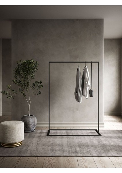 Sort Siyah Metal Elbise Askılığı Büyük