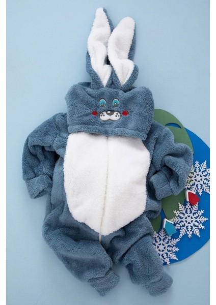 Vavbaby Welsoft Peluş Unisex Fermuarlı Kışlık Bebek Uyku Tulumu Bebek Tulumu Çocuk Tulumu Çocuk Kostümü