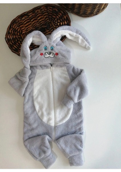 Vavbaby Welsoft Peluş Unisex Fermuarlı Kışlık Bebek Uyku Tulumu Bebek Tulumu Çocuk Tulumu Çocuk Kostümü