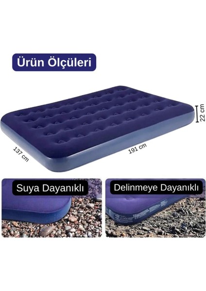 Avenlı Çift Kişilik Lacivert Şişme Yatak modelleri