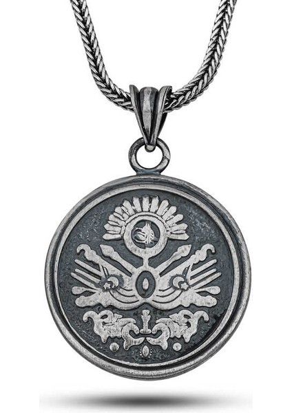 Gümüş Osmanlı Devlet Armalı Cevşen Kolye