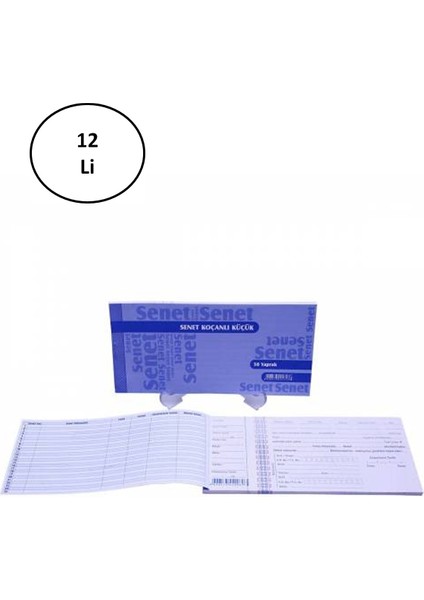 Batı Senet Koçanlı Küçük Kapaklı 50 Yaprak 12'li