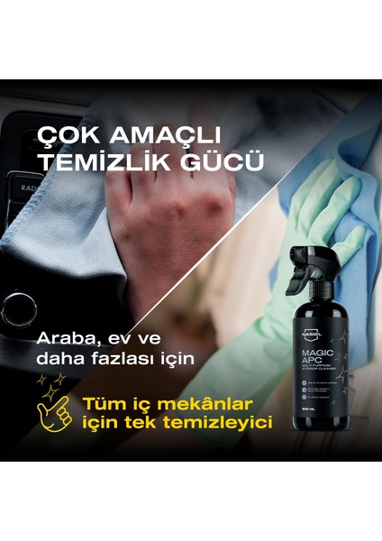 Magic Apc Araç içi Çok Amaçlı Sprey Temizleyici-500ml-Koltuk,Döşeme,Plastik Kolay Temizleyici
