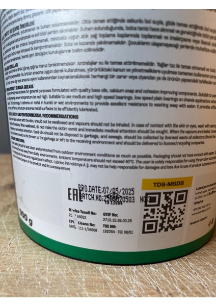 Yeşil Renkli Kauçuklu 900GR ( 0.9kg ) Gres Yağı (2025 Üretim) modelleri