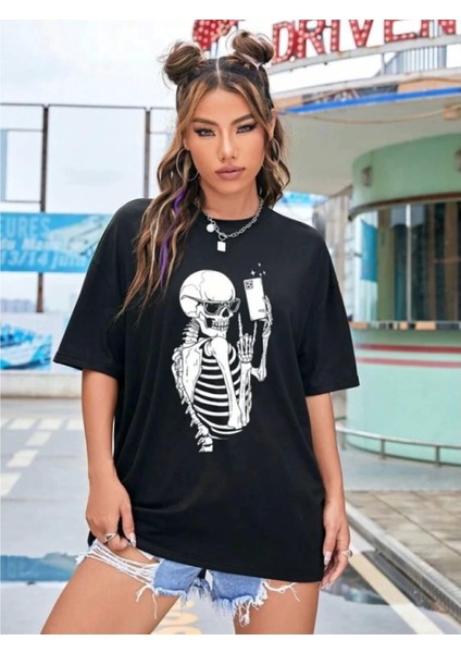 Siyah Baskılı T-Shirt - Trendy ve Tarz Tasarım fiyatları