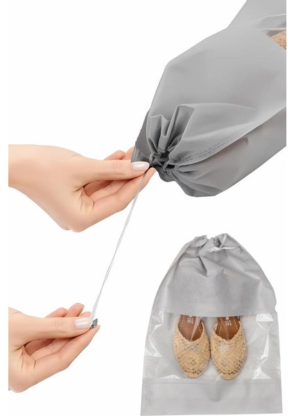 5’li Ayakkabı Hurcu Seti, Büzgülü Pencereli Valiz Içi Ayakkabı Taşıma Çantası Seyahat Düzenleyici modelleri