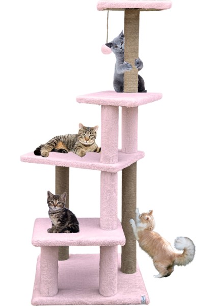 Katlı Büyük Boy Kedi Tırmalama Tahtası Jüt Ipli Welsoft Kumaşlı Oyun Alanı