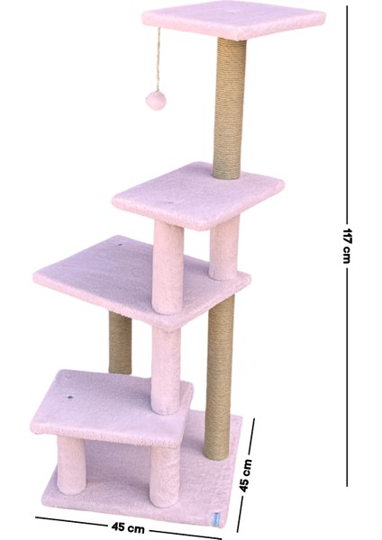 Katlı Büyük Boy Kedi Tırmalama Tahtası Jüt Ipli Welsoft Kumaşlı Oyun Alanı