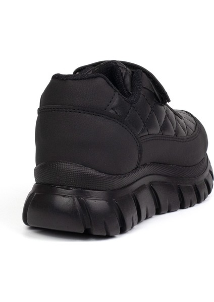 Unisex Çocuk Siyah Bağcıklı Cırtlı Sneaker Rahat Spor Ayakkabı indirimleri