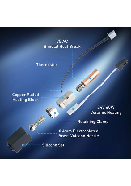 Anycubic Kobra 2 Yükseltilmiş Hotend Alüminyum Kare Blok modelleri