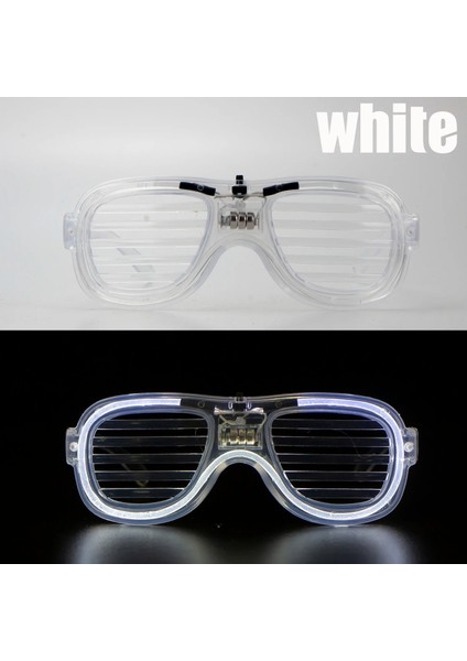 Beyaz LED Işıklı Parti Gözlüğü - Neon 3 Modlu