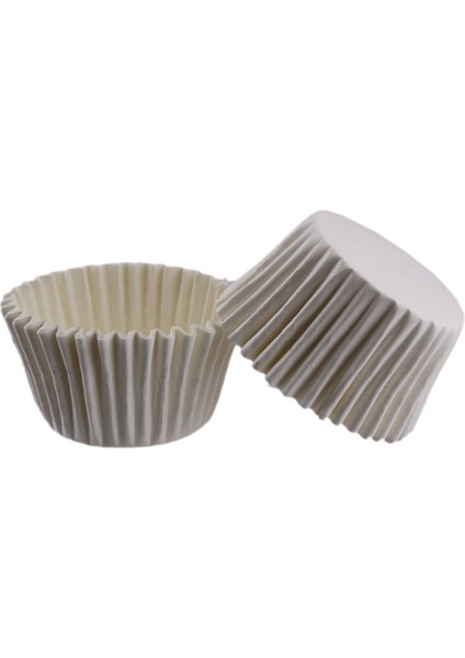 Kek Kalıbı Pet Kapsül 52X45 mm Kağıt Cupcake Kalıbı (100 Adet) Beyaz