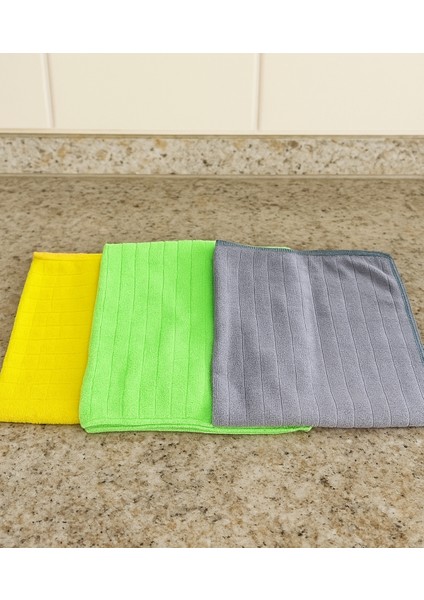 3'lü Mikrofiber Mutfak Temizlik Bezi – Yumuşak, Dayanıklı, Iz Bırakmaz (40X40) fiyatları