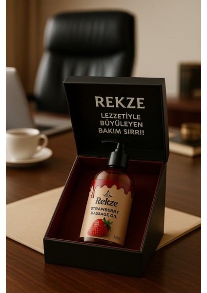 “rekze Bitkisel Çilek Aromalı Masaj Yağı 120 ml – Cilt Dostu Bakım”