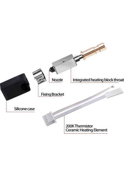Anycubic Kobra S1 Yükseltilmiş Hotend Seti-0.4mm Sertleştirilmiş Nozzle modelleri