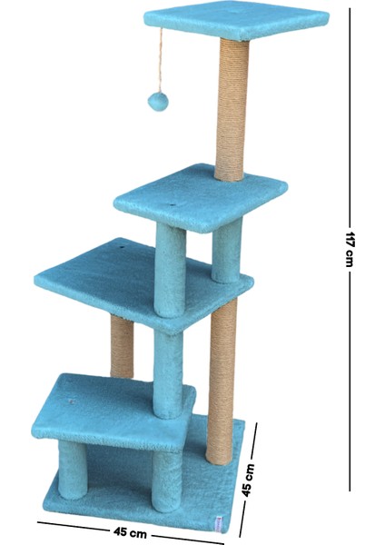 Katlı Büyük Boy Kedi Tırmalama Tahtası Jüt Ipli Welsoft Kumaşlı Oyun Alanı