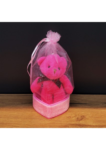 Pembe Hediyelik Kese Içinde Ayıcık