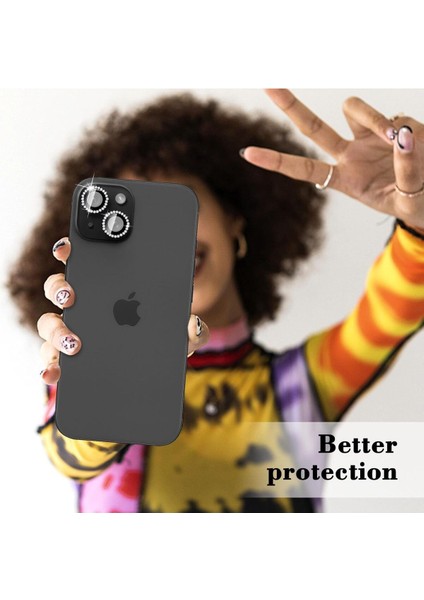 Iphone 14 Pro / 14 Pro Max Uyumlu Taşlı Kamera Lens Koruyucu Mercek Çerçeve fırsatları