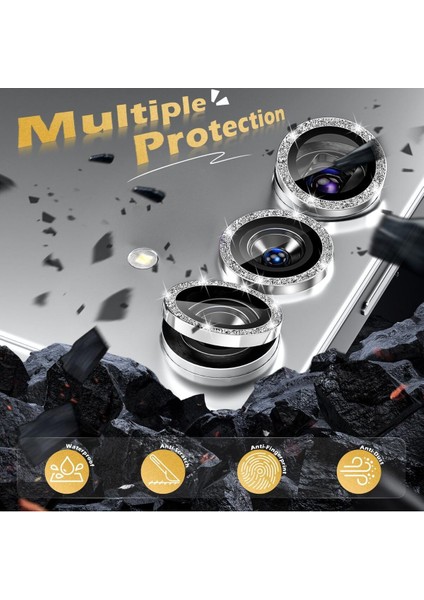Samsung Galaxy S25 / S25 Plus Uyumlu Taşlı Kamera Lens Koruyucu Mercek Çerçeve modelleri