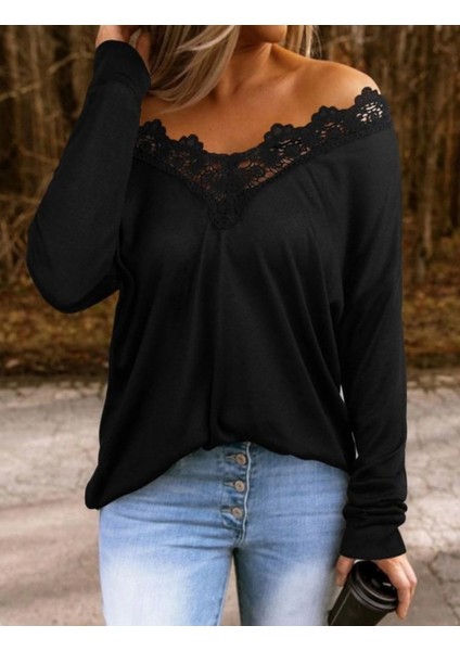 Şık Detaylı Kadın Uzun Kollu Bluz