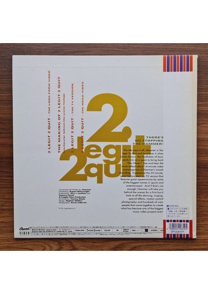 Mc Hammer – 2 Legit 2 Quit - The Video Single Laserdisc fiyatları