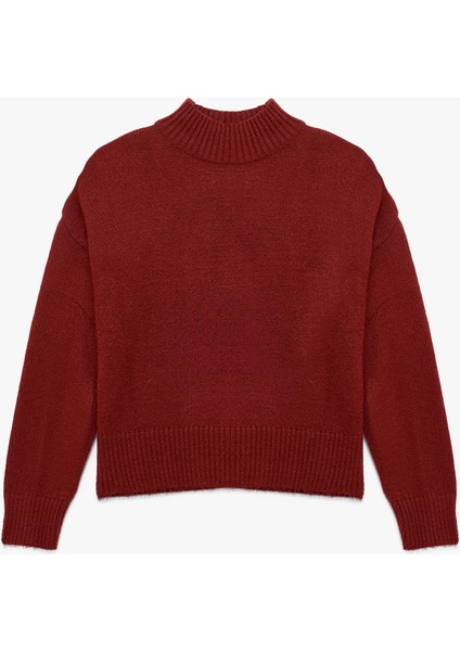 Dik Yaka Uzun Kollu Basic Triko Kazak