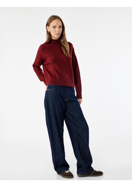 Dik Yaka Uzun Kollu Basic Triko Kazak fiyatları