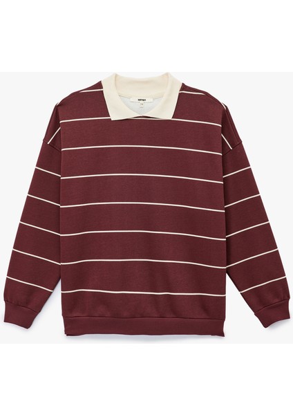 Uzun Kollu Polo Yaka Oversize Sweatshirt