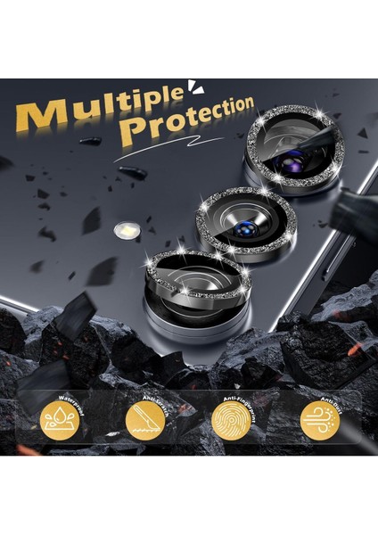 Samsung Galaxy S25 / S25 Plus Uyumlu Taşlı Kamera Lens Koruyucu Mercek Çerçeve fırsatları
