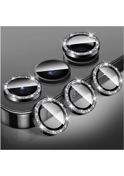Samsung Galaxy A16 Uyumlu Taşlı Kamera Lens Koruyucu Mercek Çerçeve