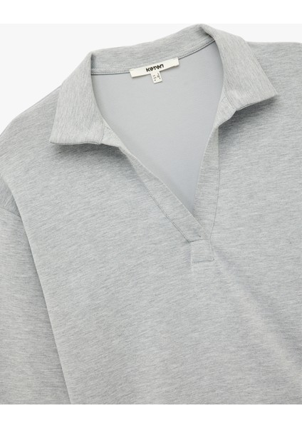 Rahat Kalıp Uzun Kollu Polo Yaka Sweatshirt modelleri