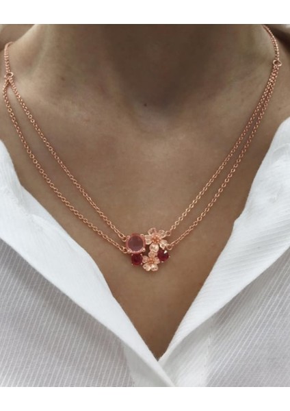 Şeftali Çiçeği Kolye modelleri