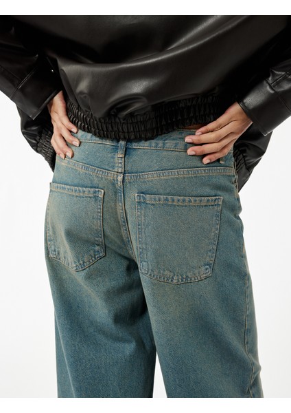 Düşük Bel Düz Paça Pamuklu Straight Yıkamalı Bol Jean Pantolon - Loose Straight Fit Jean modelleri