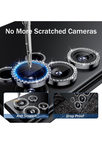 Samsung Galaxy S25 Ultra Uyumlu Taşlı Kamera Lens Koruyucu Mercek Çerçeve fiyatları