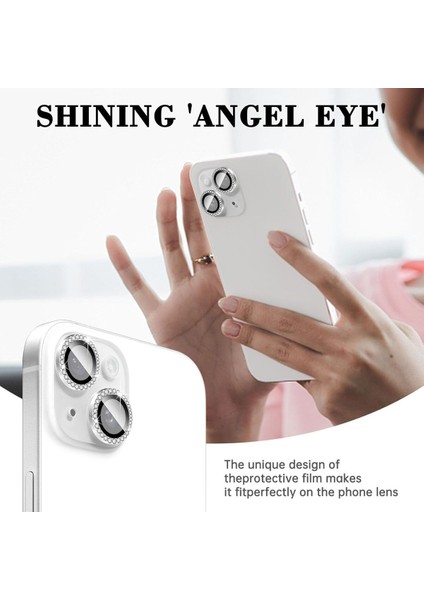 Iphone 15 / 15 Plus Uyumlu Taşlı Kamera Lens Koruyucu Mercek Çerçeve modelleri