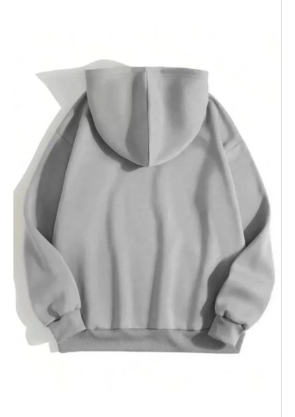 Pamuklu Unisex Gri Kapşonlu Sweatshirt fiyatları