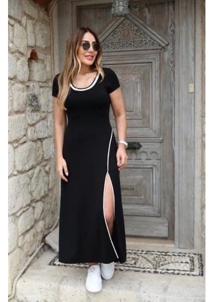 Beyaz Yuvarlak Yaka Viskon Elbise fiyatları