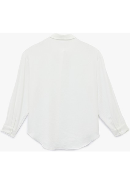 Aerobin Kumaş Düğmeli Klasik Yaka Uzun Kollu Oversize Gömlek fiyatları