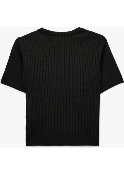 Inci Işlemeli Kısa Kollu Bisiklet Yaka Taşlı Triko Kazak fiyatları