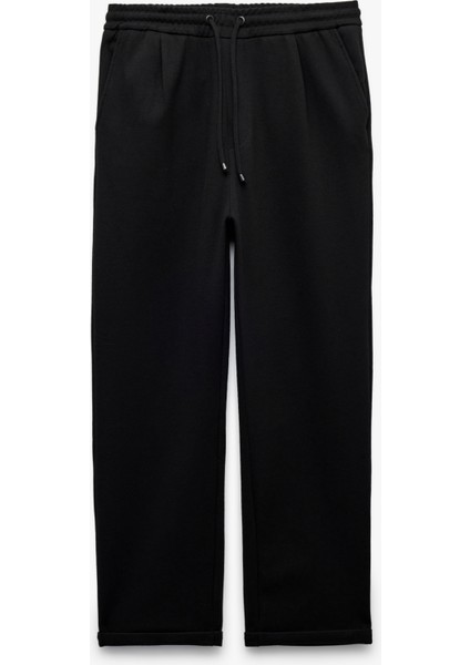 Beli Bağcıklı Cepli Katlamalı Paça Pantolon Görünümlü Eşofman Altı modelleri