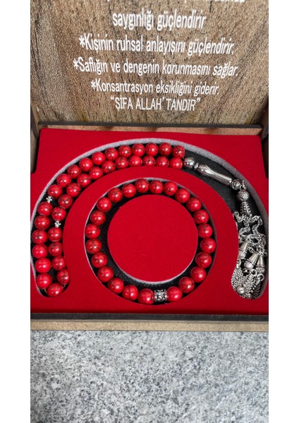 Mercan Taşı Tesbih ve Bileklik Seti – Doğal Taş, Özel Ahşap Kutulu, Hediye Seçeneği fiyatları