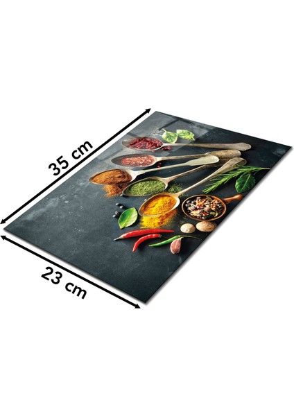 Renkli Baharat Cam Kesme Tahtası, Silikon Ayaklı, Isıya Kırılmaya Dayanıklı, Sunum Kesim Tablası fiyatları