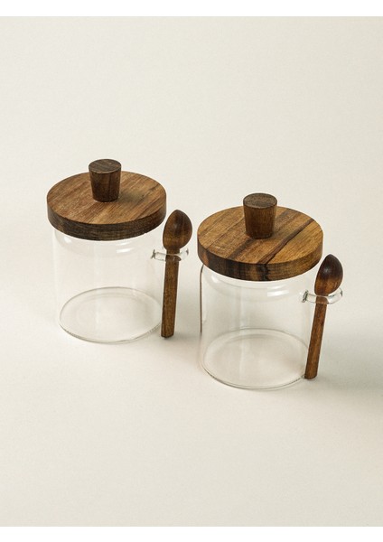 Nue 2'li Akasya Kapaklı Cam Kavanoz (450 Ml) fiyatları