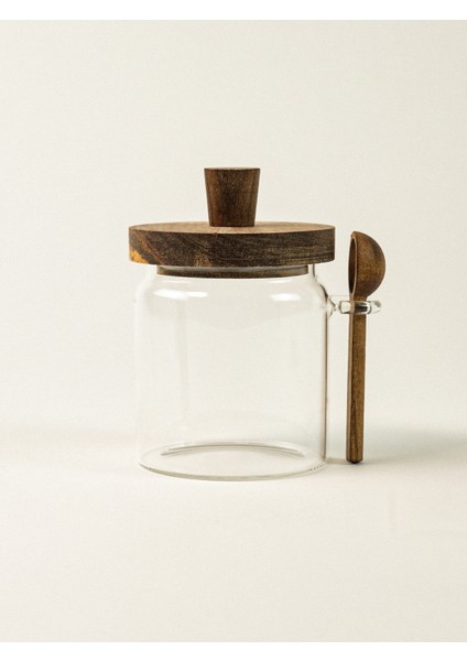 Nue 2'li Akasya Kapaklı Cam Kavanoz (450 Ml) modelleri